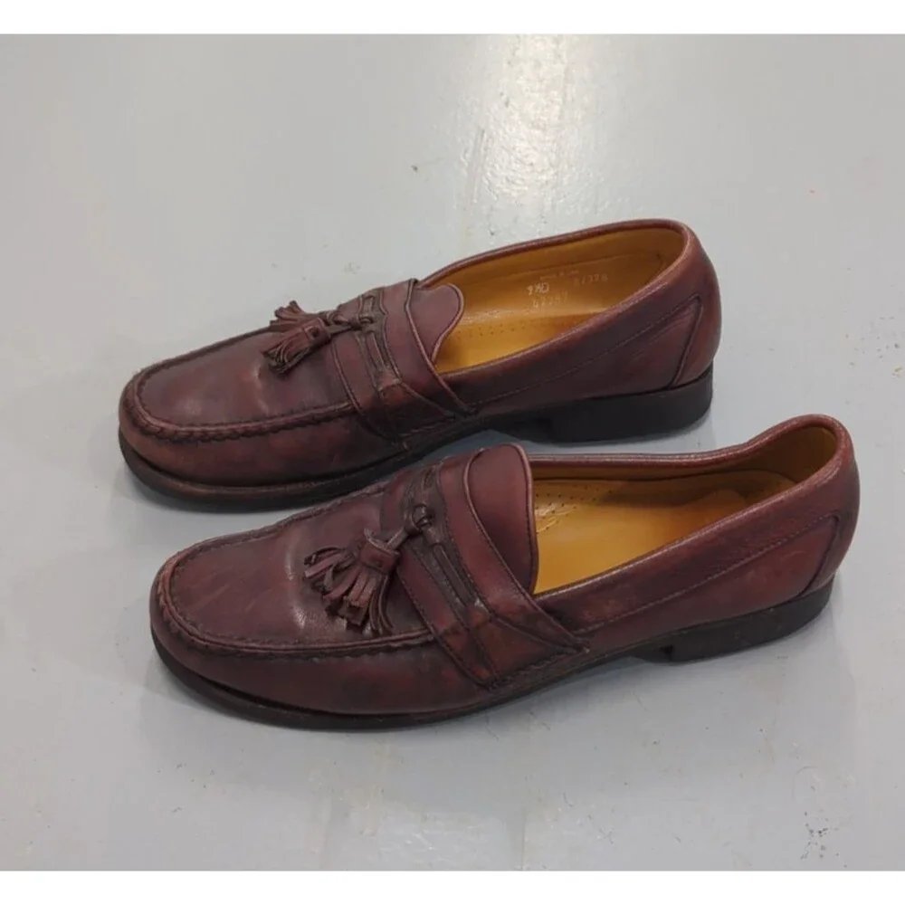 Allen Edmonds 9.5 D Bayfield Tasseled Loafers Brown Comfy Preppy Rubber Sole